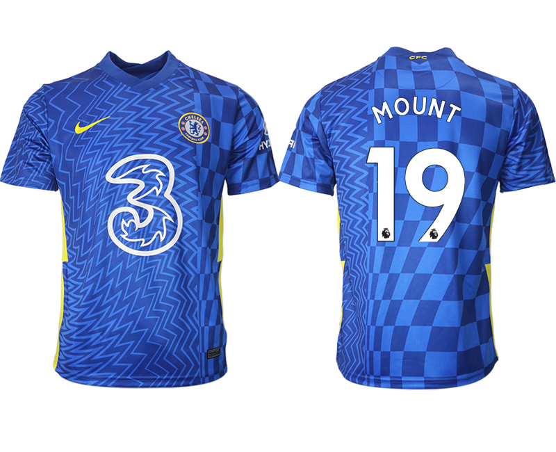 Men 2021-2022 Club Chelsea FC home aaa version blue #19 Soccer Jersey